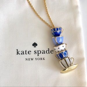 Kate Spade Enameled Cup Set Long Necklace